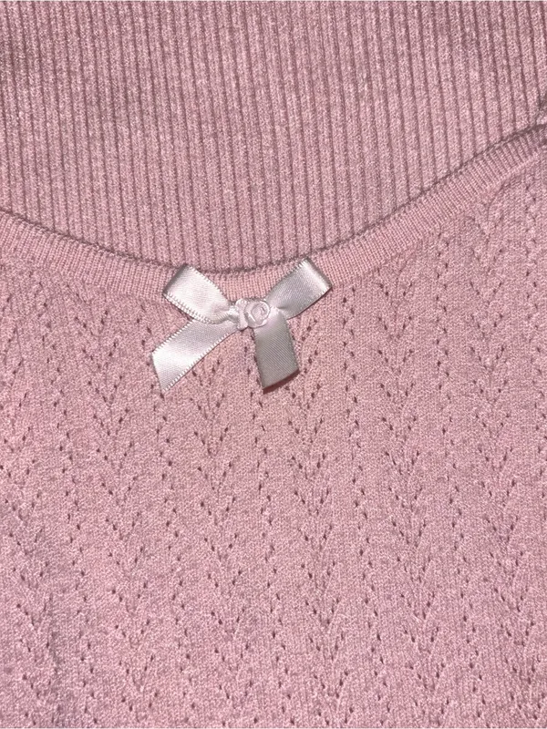 The Prairie By Rachel Ashwell Pink Ribbed Knit Babydoll Top - Image 2