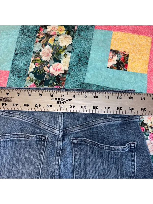 AYR $225 The Bomb Pop Women's W26 Blue Denim Jeans Med Wash Raw Hem Straight Leg - Image 10