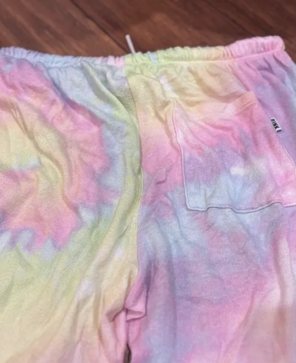 Victoria's Secret PINK Cozy Pastel Rainbow Tie-Dye Pajama Pants - Image 8