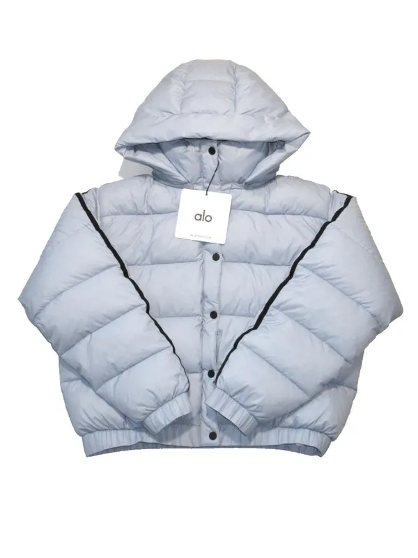 NWT Alo Aspen Love Puffer Jacket in Winter Frost Blue Oversized Hooded M - Image 2