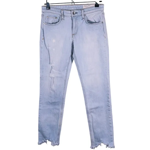 Rag & bone Womens Dre Low Rise Slim Boyfriend Jeans Size 24 Light Wash Blue 90s - Image 2