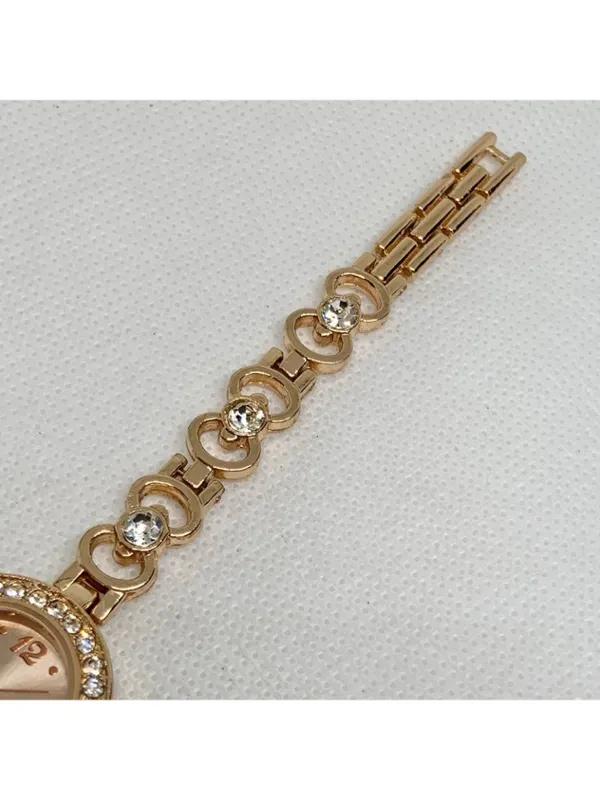 Blear women’s watch rose gold tone 24mm quartz rhinestones up to 7.5” running - Image 5