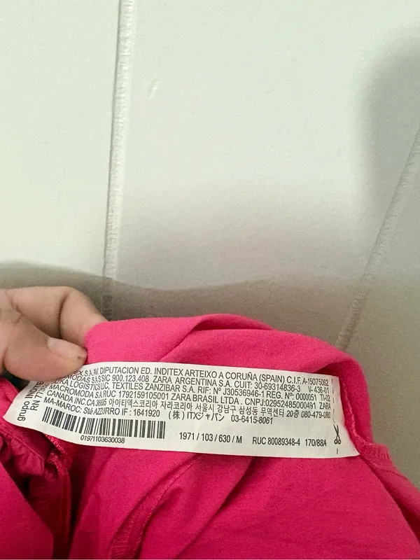 Zara Poplin Cut Out Puff Sleeve Midi Maxi Dress Fuchsia Pink Size M - Image 11