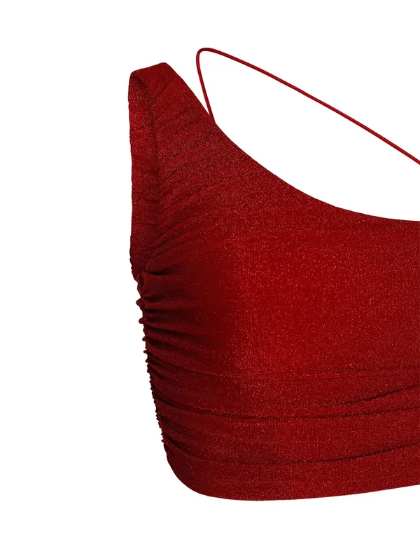 Tiger Mist Berry Red Shimmer Sparkle Pearlie Top Skirt Set - Image 12