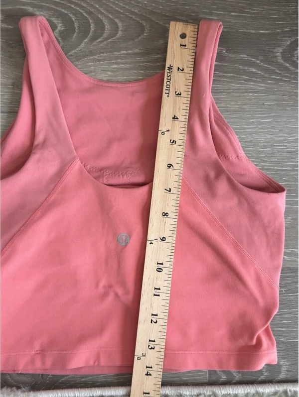 Lululemon Size 4 Align High-Neck Coral Tank Top Light Support Cropped Bra - Image 7