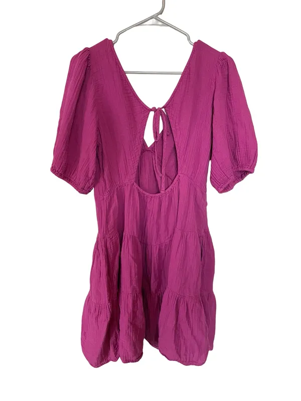 Xirena Nissa Cotton Gauze Tiered Mini Dress Pink Size M - Image 4