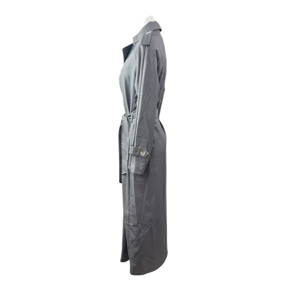 NEW Lioness Trencherous Women Slate Gray Double Breasted Tie Trench Coat Size XS - Image 3