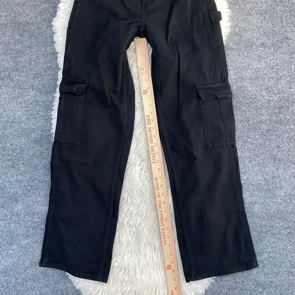 Playboy Pacsun Black Cargo Carpenter Pants 100% Cotton Streetcore Dark Grunge - Image 7