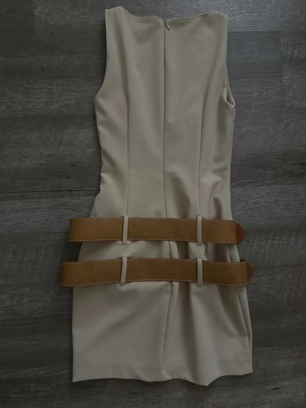adorable Zara tan belted dress - Image 4