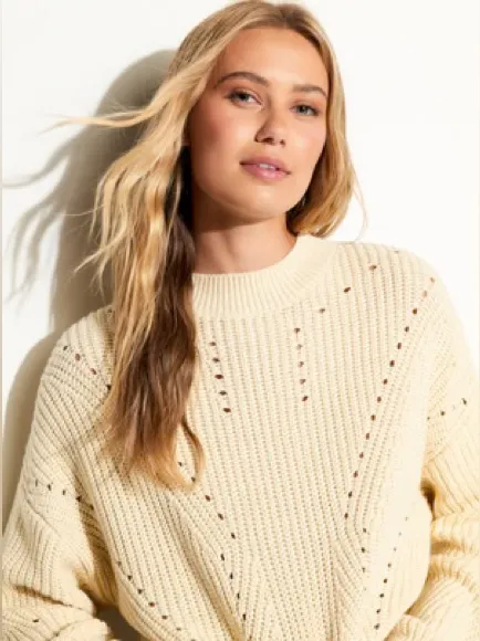 Spiritual Gangster Cream Cotton Cashmere Harper‎ Women's Cropped Sweater Size M - Image 10