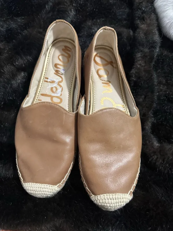 Sam Edelman - Khloe Leather Slip-On Espadrilles Latte Women's Size US 8.5 - Image 2