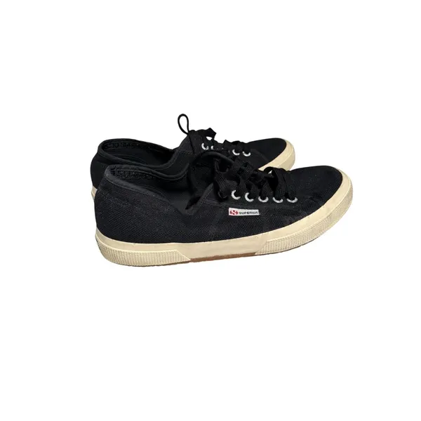 Superga 2750 Cotu Classic Shoes Women's 10 Black Low Top Canvas Sneakers Skater - Image 7