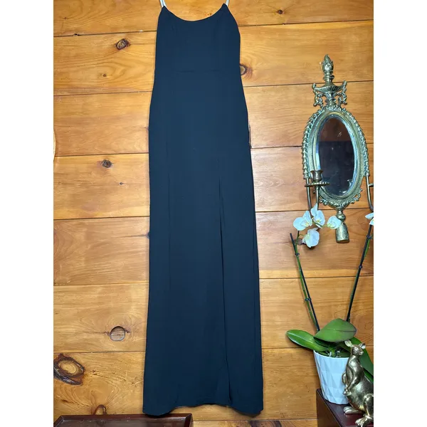Lulus Sensational Beauty Black Strapless Maxi Dress Bridesmaid Holiday Medium - Image 2