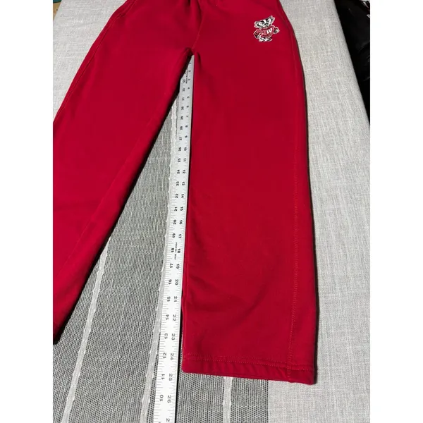 Fanatics Wisconsin Badgers Sweatpants Red Fleece Athletic‎ Pants Womens Medium - Image 2