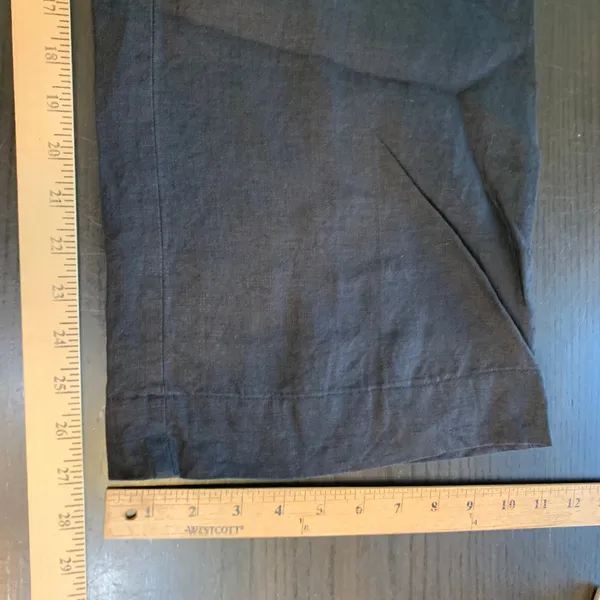 J. Jill Black 100% Linen Wide Leg Pants Genuine Fit At Waist Size 14 Lagenlook - Image 11