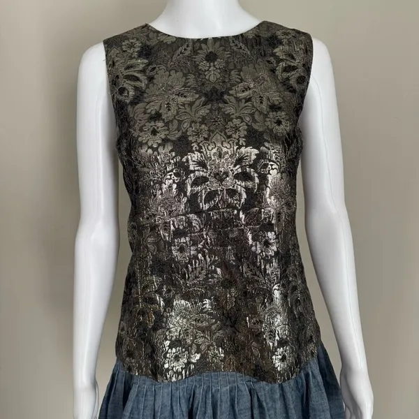 DKNY Metallic Damask Top Size 12 - Image 2