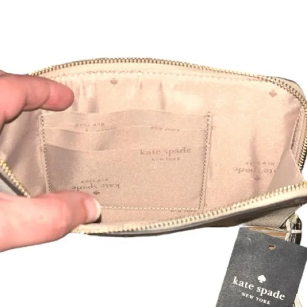 NWT Kate Spade Lucy Colorblock Pebbled Leather L-Zip Wristlet - Image 4