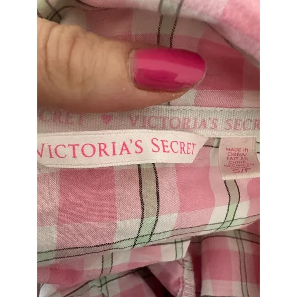 Victoria's Secret Women's Night Shirt Nightgown Drawstring‎ Waist Pink Size S - Image 5