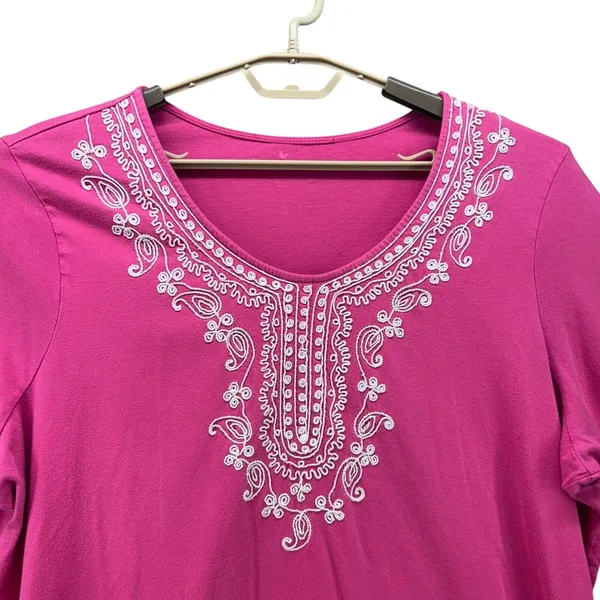 Woman Within Tunic Blouse Pink‎ 1X - Image 3