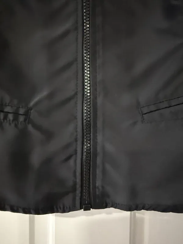 Ann Taylor Black Nylon Zipper Vest With Collar Size Medium - Image 4