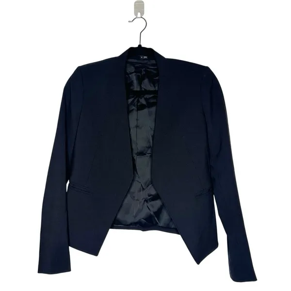 Theory Lanai Open Stretch Wool Blazer Women's Black Size 0 - Image 3