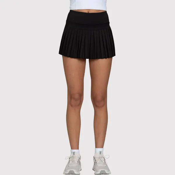 Gold Hinge Womens Skort Black Pleated Mini Tennis Skirt Lined High Waist XL - Image 3