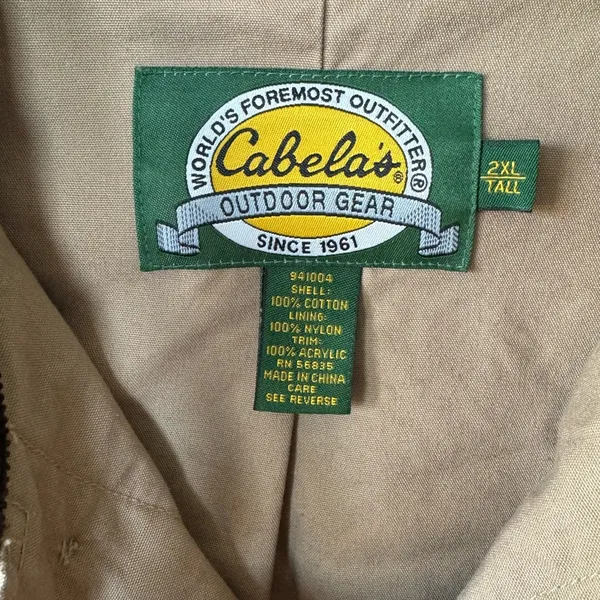 Cabela’s Tan Brown Corduroy Collar Quilated Canvas Barn Jacket Chore Coat 2XL - Image 4