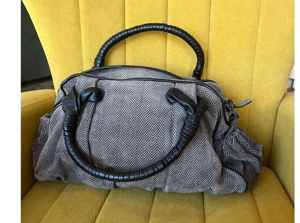 Giorgio Armani vintage fabric with Leather Hand Bag - Image 13