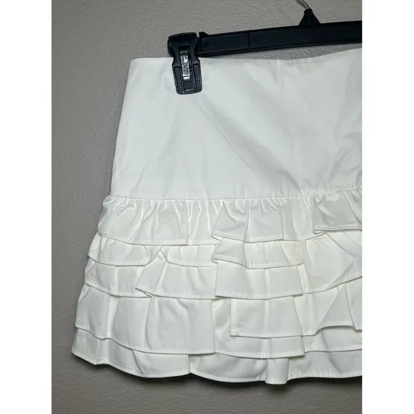 NEW Zara White Coquette Tiered Ruffle Mini Skort Skirt Women’s Size Medium - Image 8