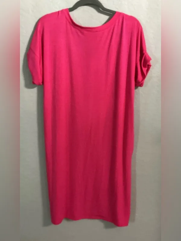 Zenana Hot Pink V-Neck T-Shirt Dress Size L NWT - Image 2