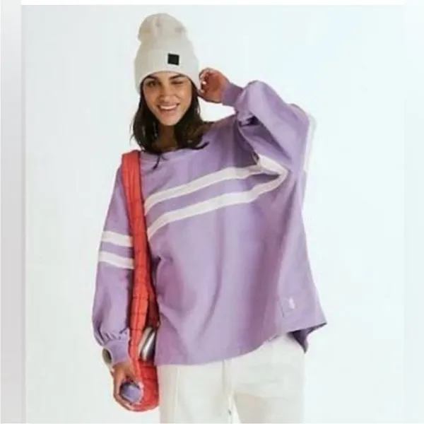 NEW FREE PEOPLE | FP Movement‎ Post Up Lilac Layer Oversized Shirt S/P - Image 3
