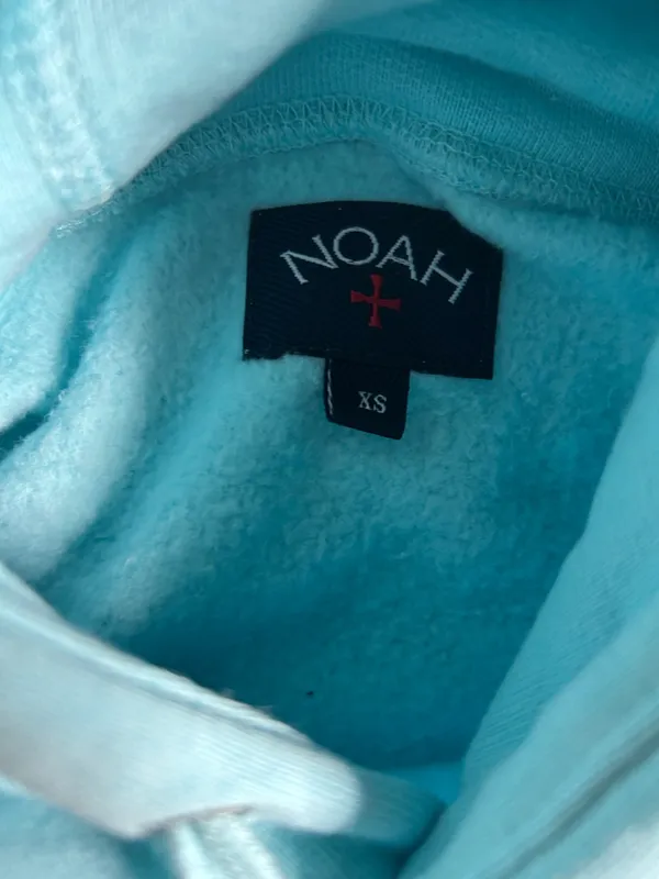 Noah NYC Turquoise Blue Logo Hoodie - Image 2