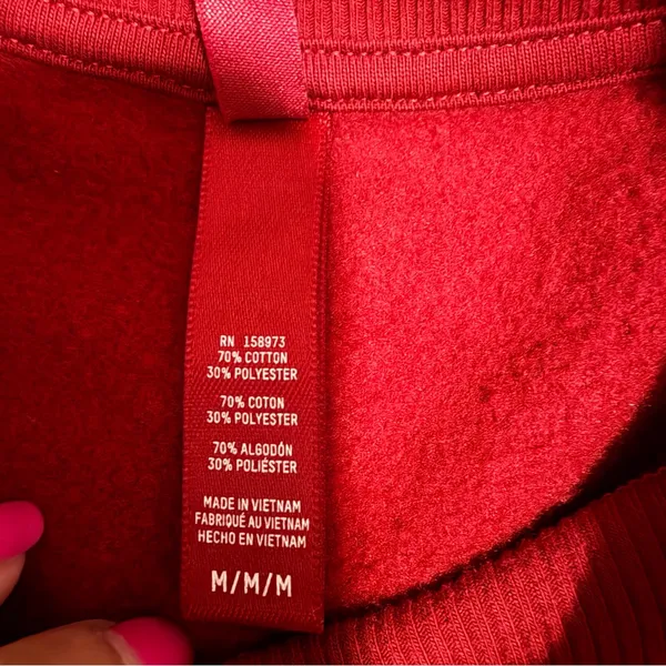 NWT SKIMS SOLD OUT RARE women cotton fleece classic Crewneck sz medium in brick - Image 8