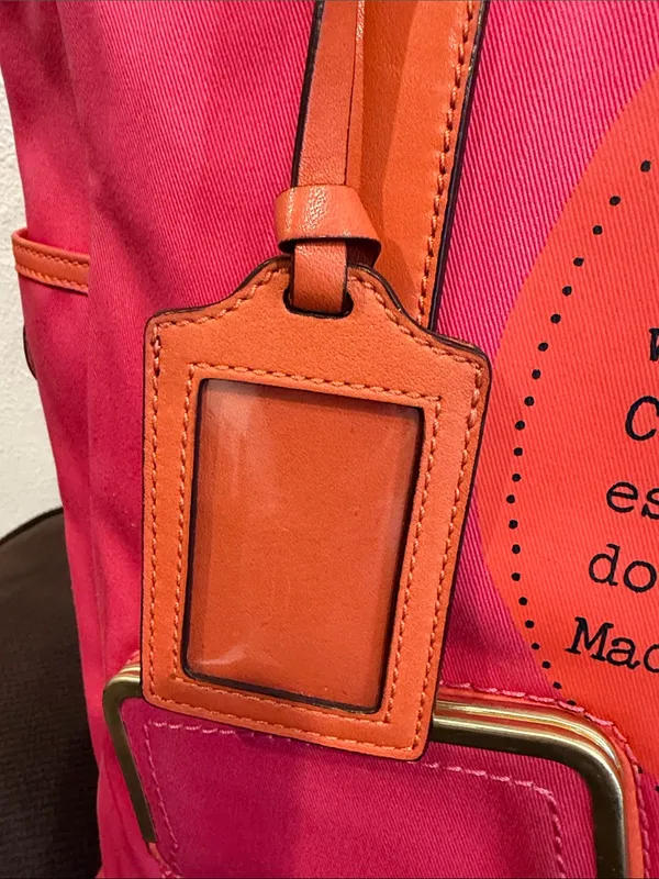 Coach Cashin-Carry Bright Orange Leather Tag Tote Bag - Image 11