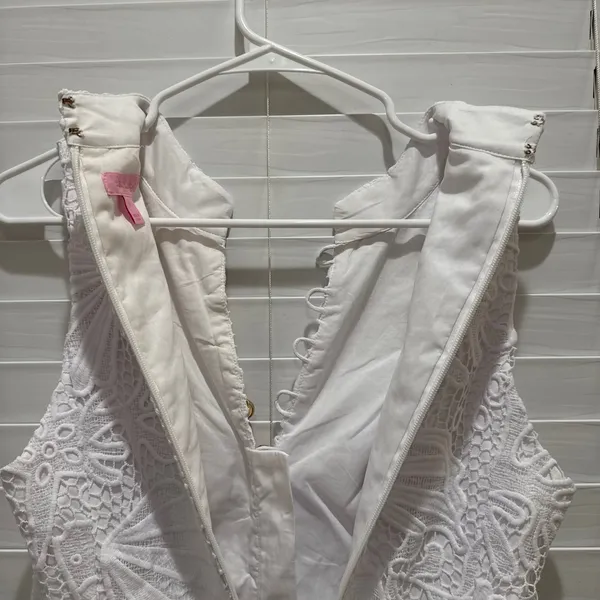 Lilly Pulitzer Alexa Lace Seashell Beach Bridal Shift Dress Sz 2 White Buttons - Image 7