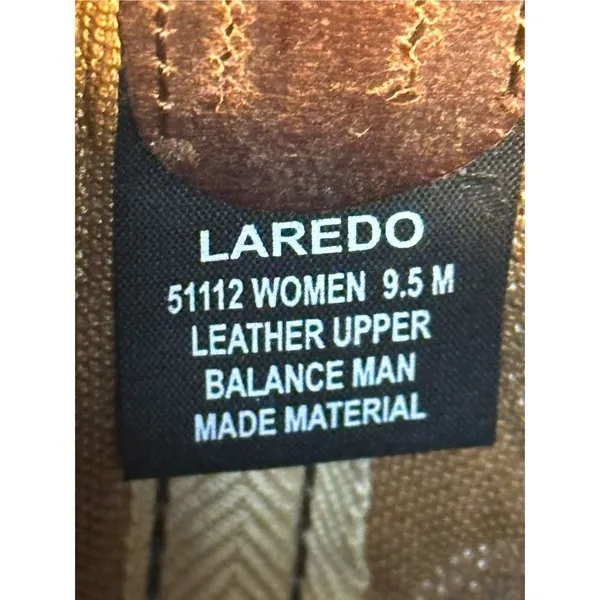 Laredo Cowgirl Leather Boots Size 9.5 M - Image 8