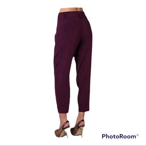 Alice + Olivia Plum Slouchy High Waisted Cropped Arthur Pant - Image 7