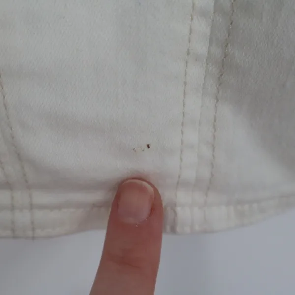 Zara Corset Top Womens Large White Denim Cotton Stretch Back Zip Wide Strap - Image 9