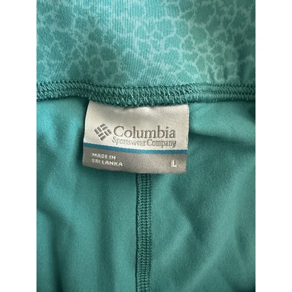 Columbia Anytime Casual Athletic Sporty Outdoor Skort Teal Leopard Print Large - Image 5