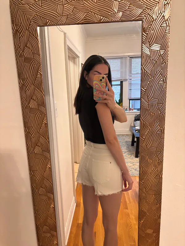 ZARA White Denim Shorts - Image 5