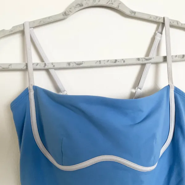Alo Yoga Airbrush Streamlined Dress Crystal Clear Blue/White S - Image 3