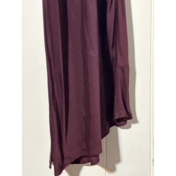 AG Adriano Goldschmied Scarlet Slip Dress XS Burgundy Cross Back Asymmetrical - Image 5