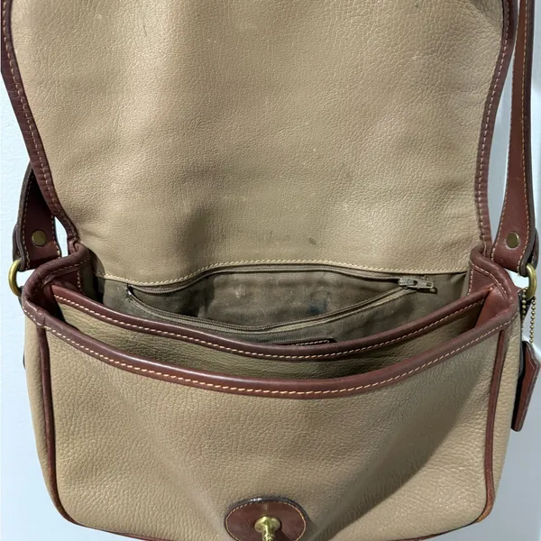Coach Vintage Sheridan Mayfield Beige‎ Brown Saddle Leather Shoulder Bag 4225 K - Image 16