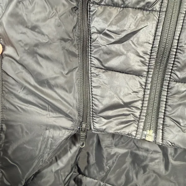 Lululemon Fluff the V Hooded Jacket Black Quilted Puffer Hybrid Full Zip Women L - Image 8