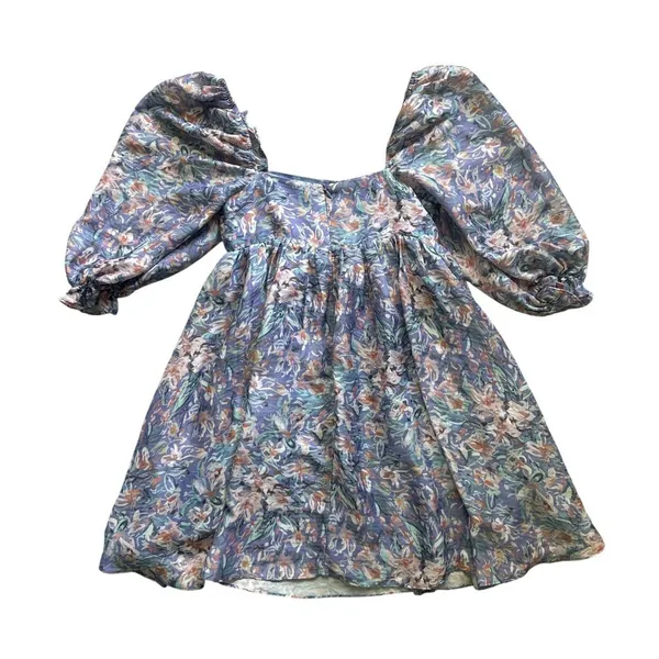 Storia Babydoll Mini Dress Women's XS Floral Puff Sleeves‎ Fairy Cottagecore - Image 7