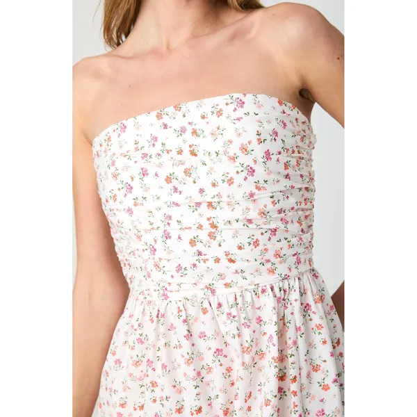 French‎ Connection Strapless Floral Maxi Dress Cerise Pink Multi Cotton - 0 NEW - Image 12