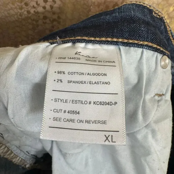 KanCan Dark Wash Nala Mid Rise Frayed Ankle Skinny Jeans XL/14 - Image 5