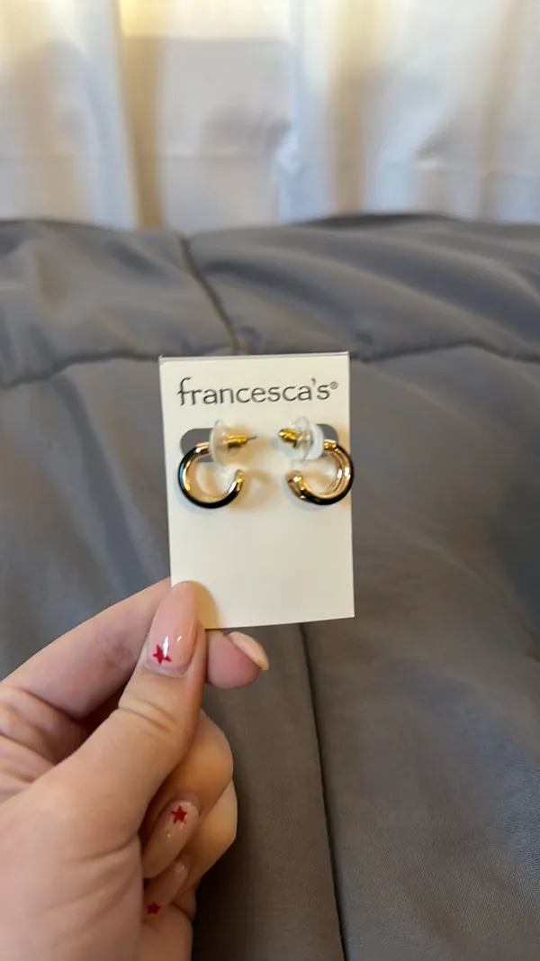 Francesca’s Small Gold Hoop Earrings  - Image 2