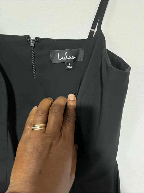 Lulu's Black Spaghetti Strap Wrap Midi Dress - Image 7