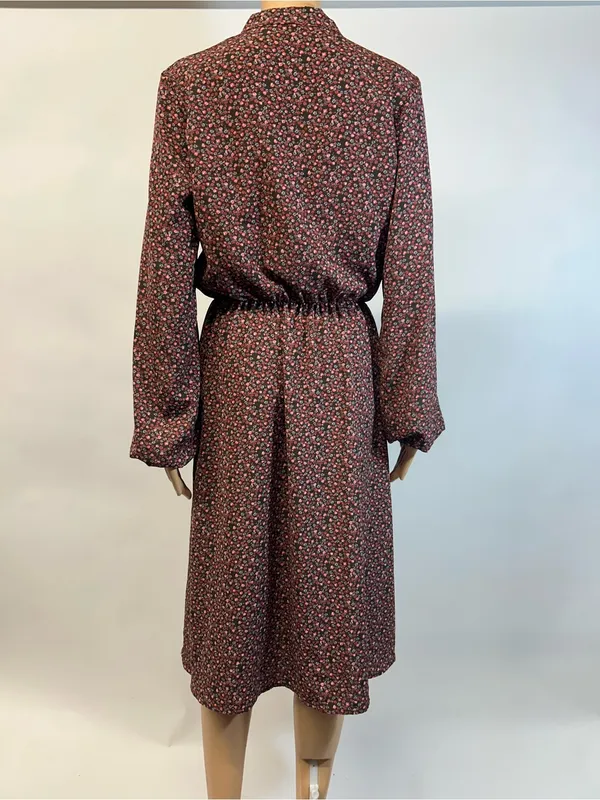 Source Unknown Burgundy Floral Long-Sleeve Midi Dress - Image 2